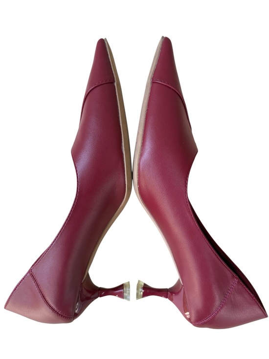 C.Paravano Shoes - Pointed Toe Mid-Heel Pumps in Wine